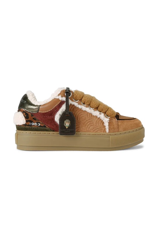 Kurt Geiger London sneakersy zamszowe Southbank Tag płaska brązowy 493339209