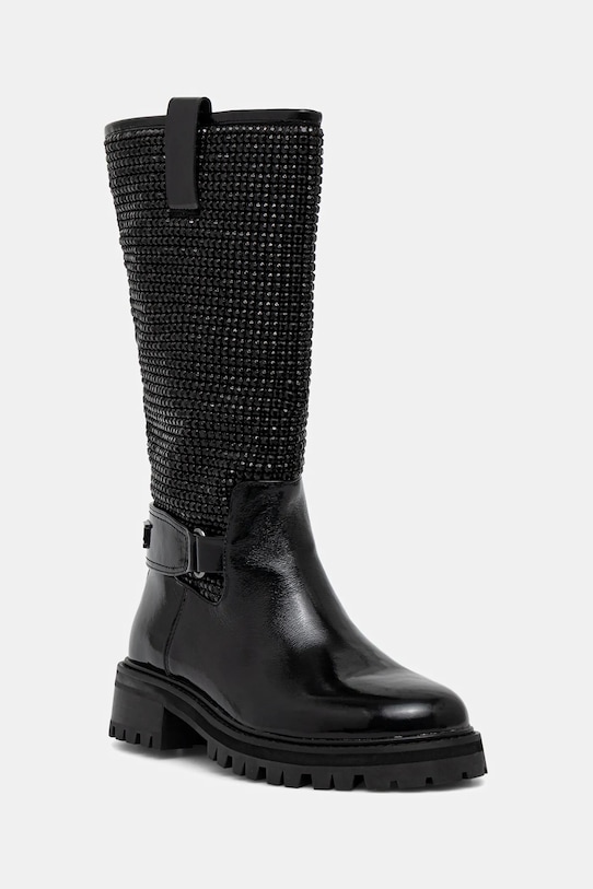 Kurt Geiger London botki Kurt Mid Calf Boot tekstylny czarny 4992800039