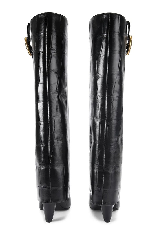 Obuwie Kurt Geiger London kozaki skórzane Fold Over Tall Boot 5022300419 czarny