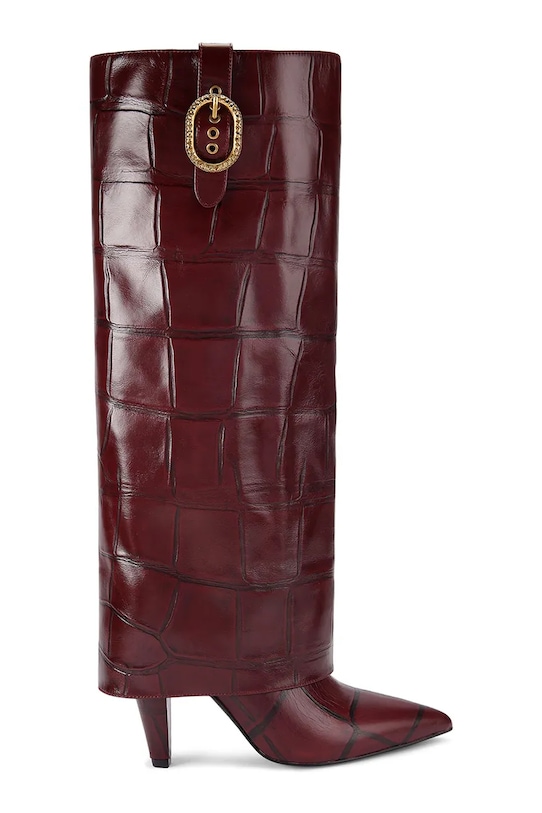 Kurt Geiger London kozaki skórzane Fold Over Tall Boot słupek brązowy 5022354419