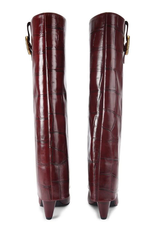 Obuv Kožené čižmy Kurt Geiger London Fold Over Tall Boot 5022354419 hnedá