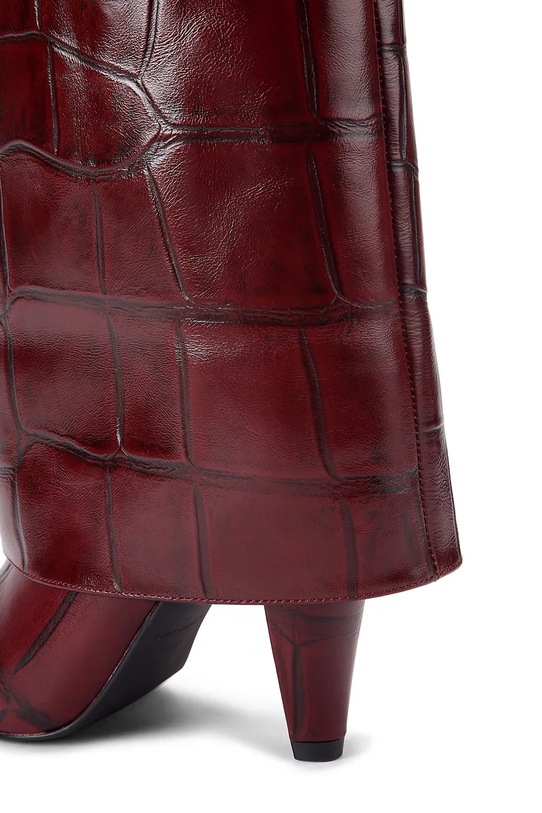 Kožené čižmy Kurt Geiger London Fold Over Tall Boot hnedá 5022354419