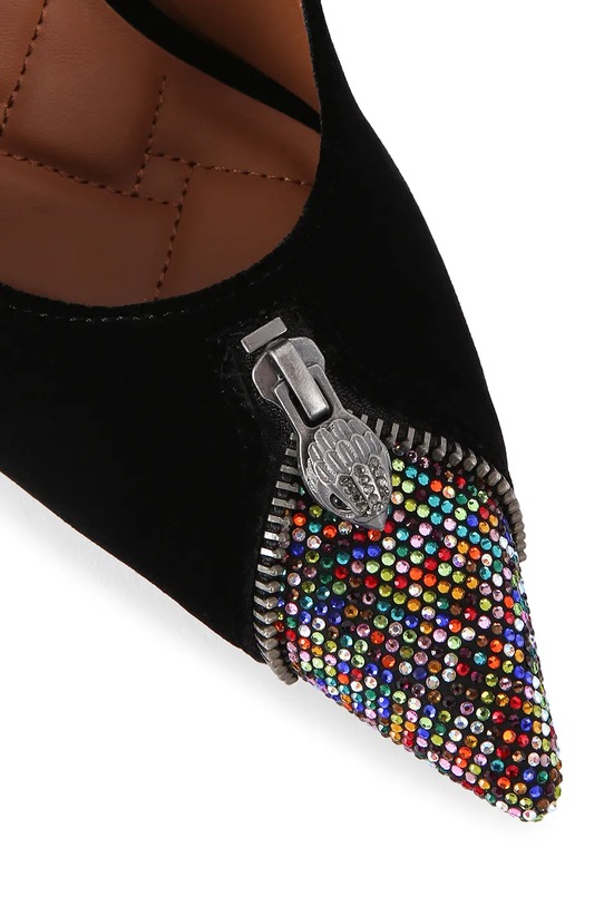 Cipők Kurt Geiger London velúr magassarkú cipő Zip Court 4987309789 fekete