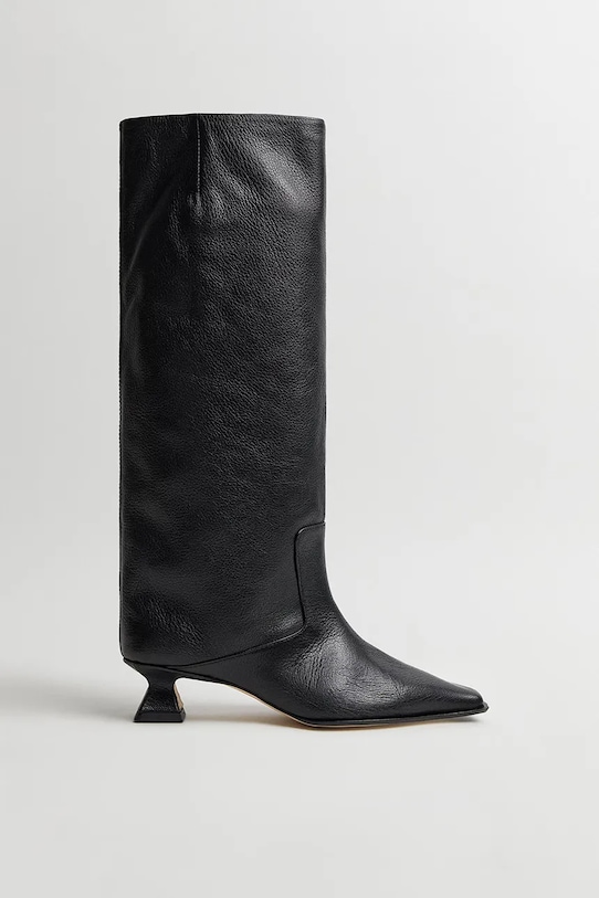 Miista ghete de piele Effie pana la 5 cm negru MI.5871