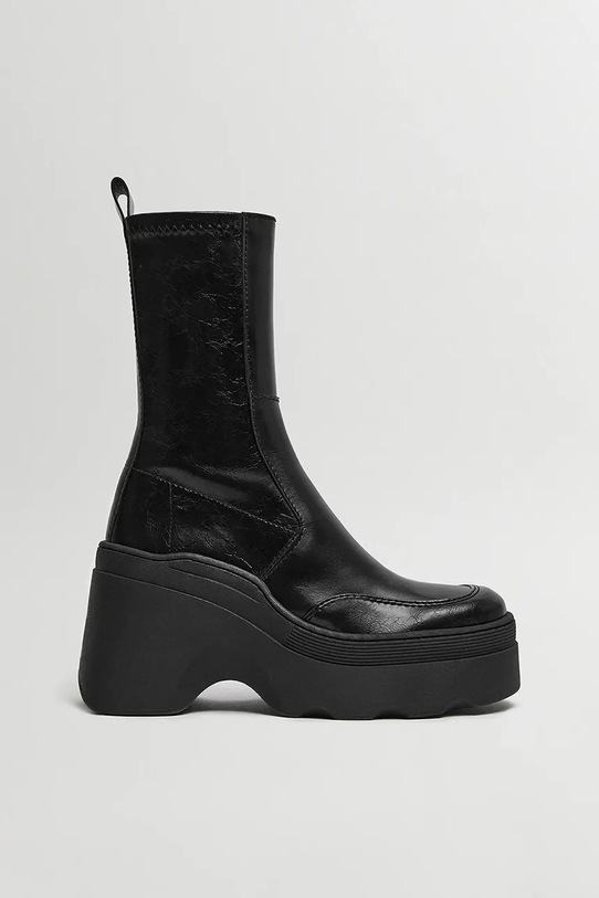 Miista cizme de piele Deandra peste 8 cm negru E8.4053