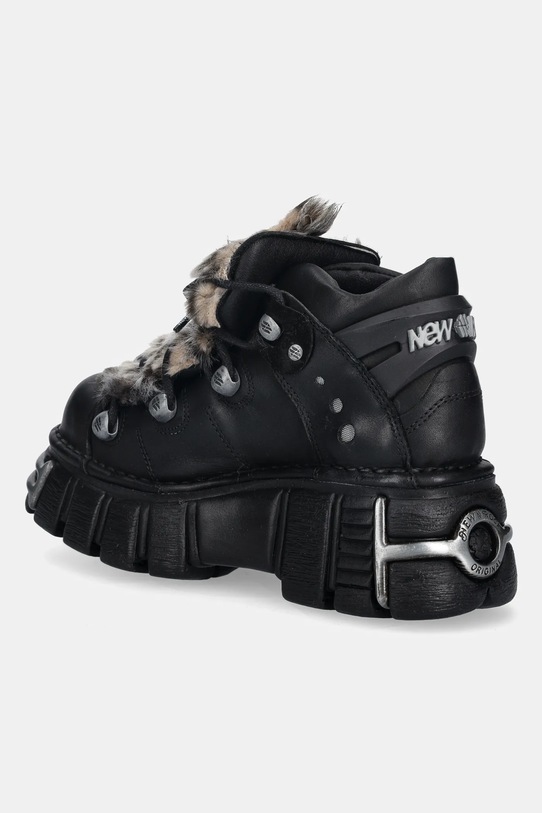 Obuwie New Rock sneakersy skórzane M-106NPELO-C1 CRUST NEGRO M.106NPELO.C1 czarny