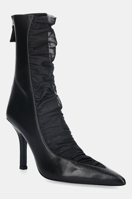 Patrizia Pepe botki skórzane nieocieplane czarny 2Y0020.V038.K103