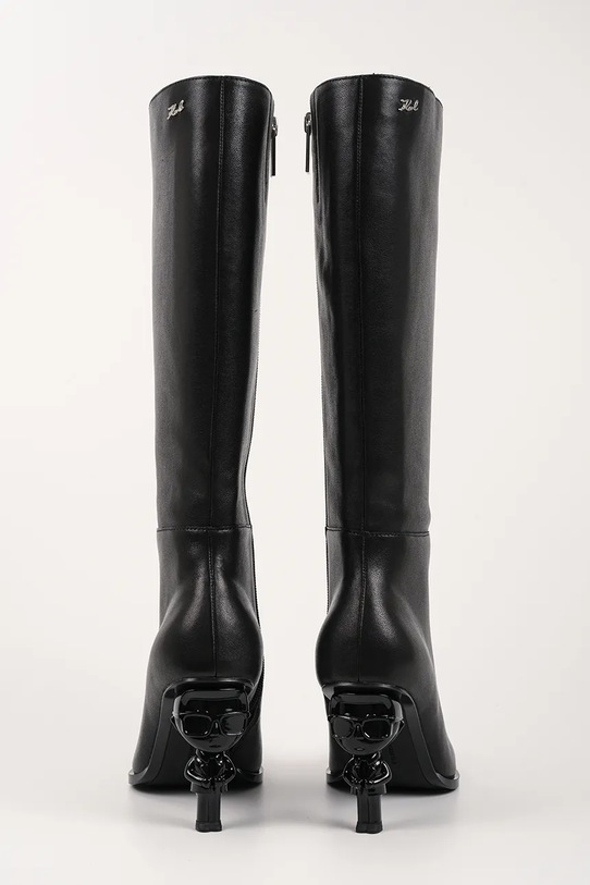 Obuwie Karl Lagerfeld kozaki skórzane KARL NFT HEEL KL39175.000 czarny