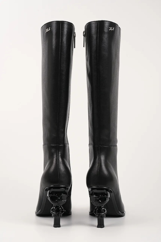 Obuwie Karl Lagerfeld kozaki skórzane KARL NFT HEEL KL39175.000 czarny