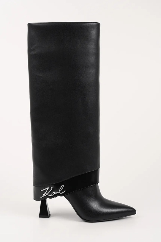 Karl Lagerfeld kozaki skórzane DEBUTANTE nieocieplane czarny KL32081.000