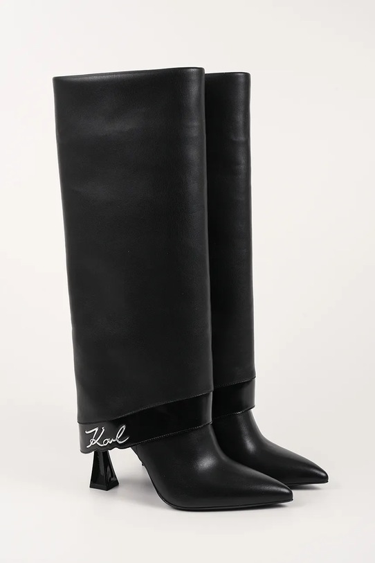 Karl Lagerfeld kozaki skórzane DEBUTANTE KL32081.000 czarny AW25