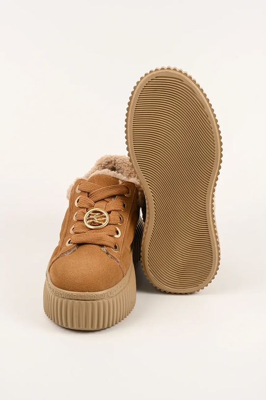 Σουέτ αθλητικά παπούτσια Karl Lagerfeld KREEPER LO KL42312.5T2 καφέ