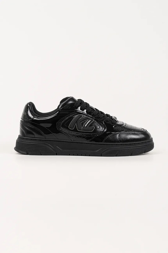 Karl Lagerfeld sneakersy skórzane KOURTNEY płaska czarny KL63025.00X