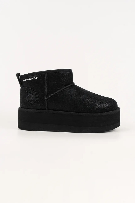Karl Lagerfeld śniegowce zamszowe THERMO ocieplane czarny KL48523.5S0
