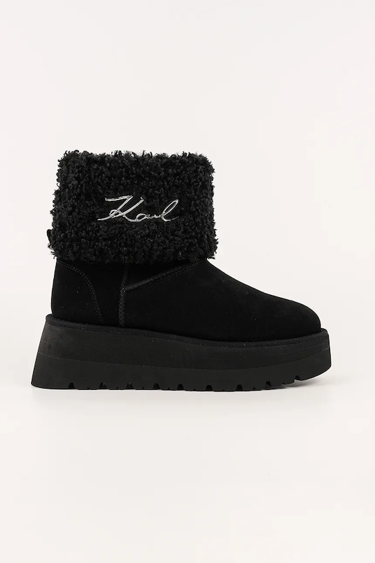 Karl Lagerfeld cizme de iarnă SKYLAR piele întoarsă negru KL48653.700
