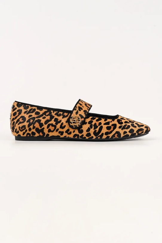Karl Lagerfeld baleriny skórzane KONNIE brązowy KL40183A.020