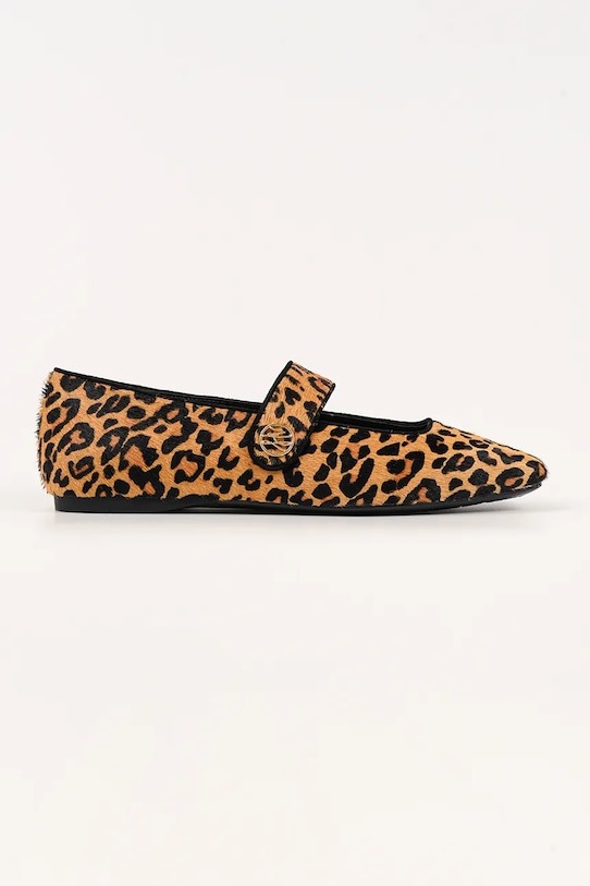 Karl Lagerfeld baleriny skórzane KONNIE brązowy KL40183A.020