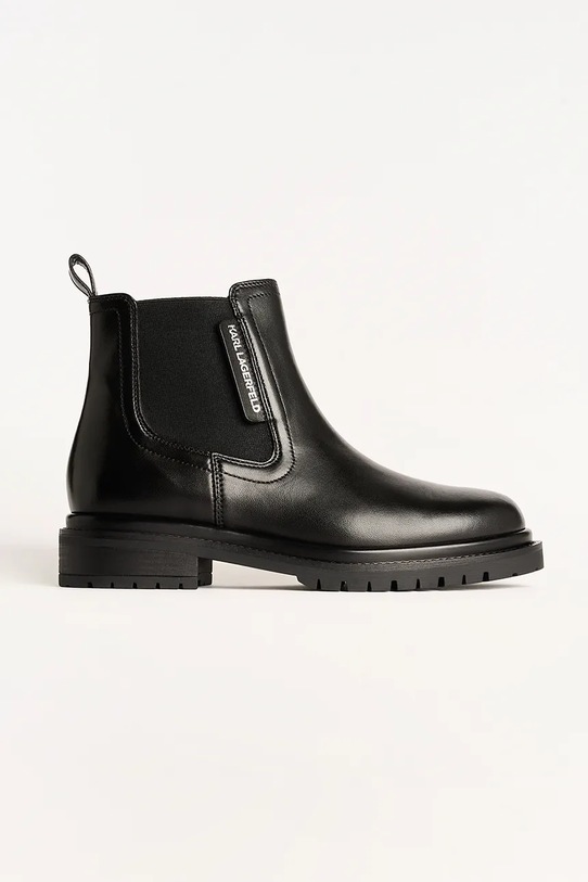 Karl Lagerfeld botki skórzane BINKY płaski czarny KL47545.000