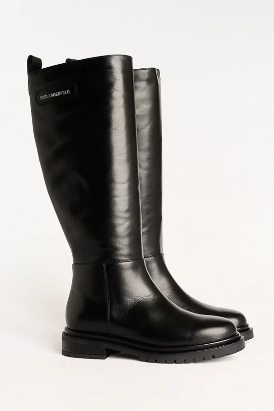 Karl Lagerfeld kozaki skórzane BINKY KL47595.000 czarny AW25