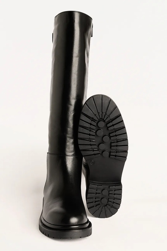 Karl Lagerfeld kozaki skórzane BINKY KL47595.000 czarny