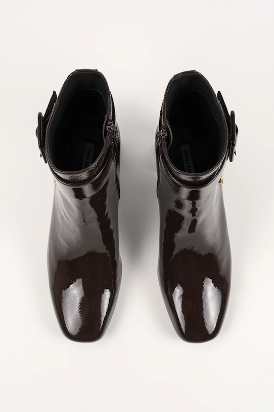 Karl Lagerfeld botki skórzane BEATA brązowy KL31455A.144