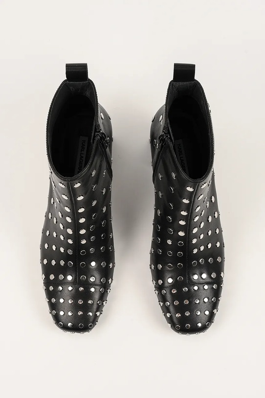 Karl Lagerfeld botki skórzane BEATA czarny KL31445S.00S