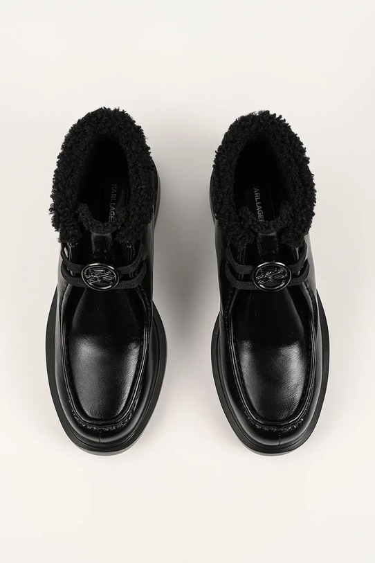Karl Lagerfeld botki skórzane MACIE czarny KL41235.100