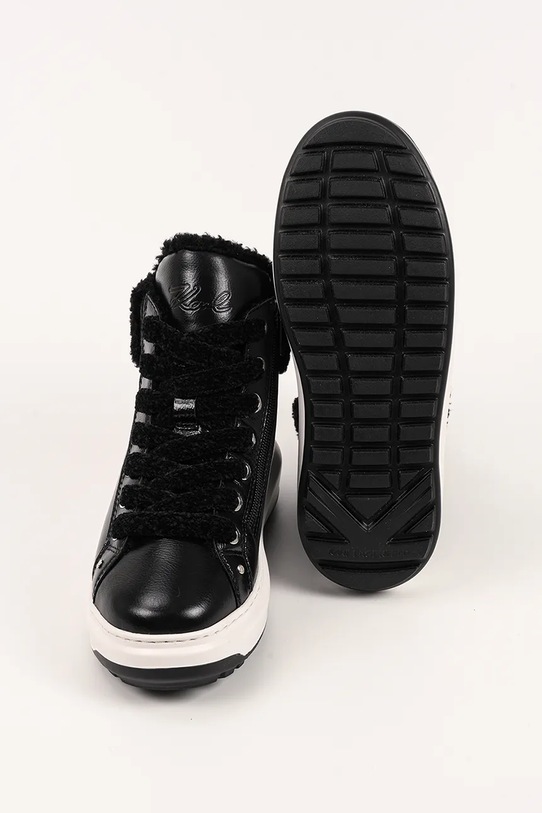 Karl Lagerfeld sneakers din piele întoarsă KAPRI LUG KL67555.100 negru