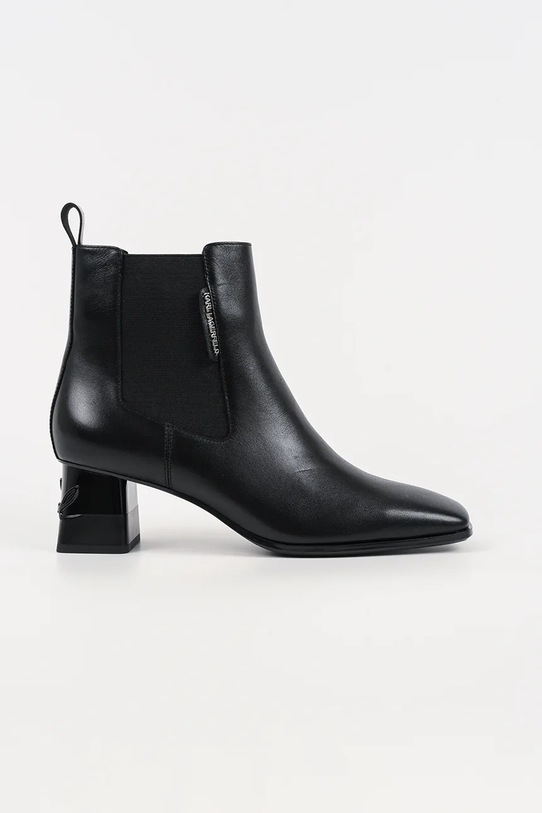 Kožené členkové topánky Karl Lagerfeld KAYLA usňová koža čierna KL35440.000