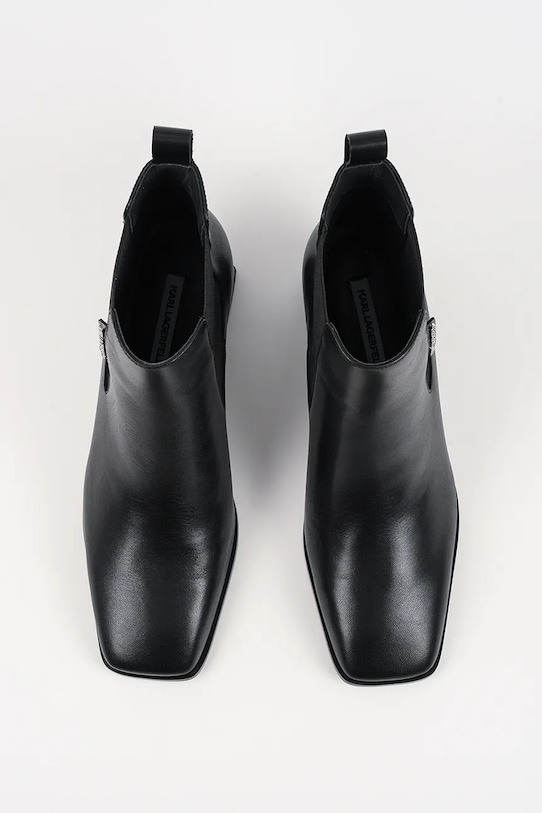 Kožené členkové topánky Karl Lagerfeld KAYLA čierna KL35440.000