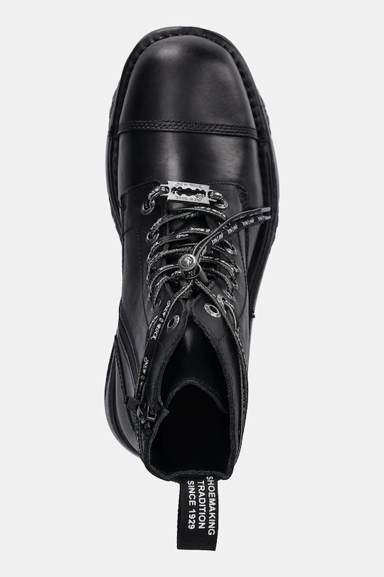 New Rock stivali da motociclista in pelle CRUST NEGRO, NEPTUNO / SPACE MUELLE TACON nero M.MILI083CCT.C18