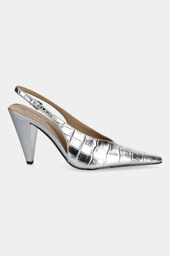 MICHAEL Michael Kors szpilki skórzane Electra 40F5ELHP1M.040 srebrny AW25