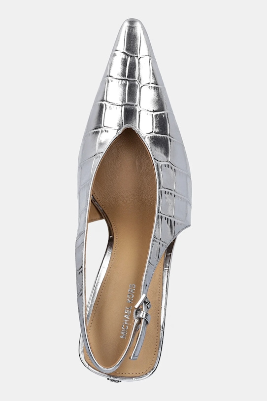 MICHAEL Michael Kors szpilki skórzane Electra srebrny 40F5ELHP1M.040