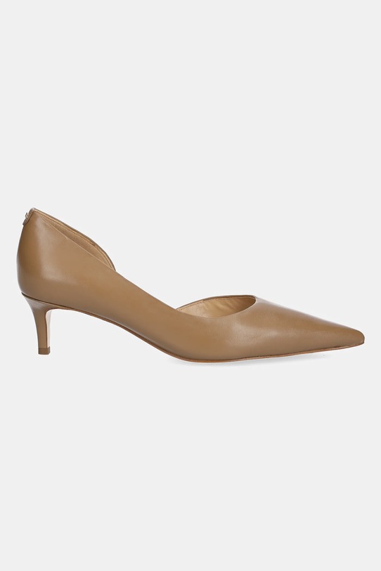MICHAEL Michael Kors szpilki skórzane Elyse 40F5EYMP1L.297 beżowy AW25