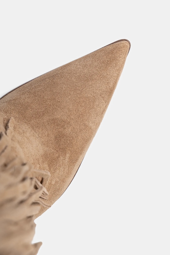 Čizme od brušene kože MICHAEL Michael Kors Jayla bež 40F5JYHB8S.297