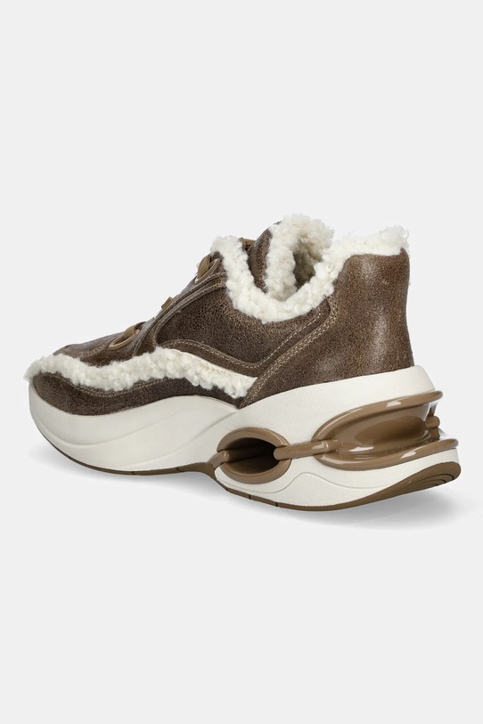 Obuwie MICHAEL Michael Kors sneakersy skórzane Toni 43F5TRFS3L.297 brązowy