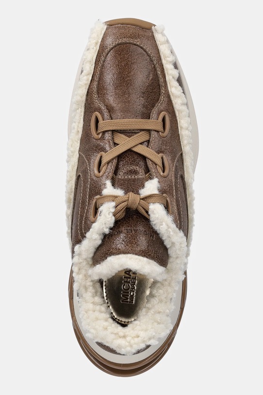 MICHAEL Michael Kors sneakersy skórzane Toni brązowy 43F5TRFS3L.297