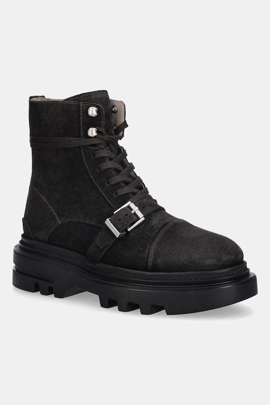 AllSaints botki zamszowe Astrid Suede Boot nieocieplane brązowy W004FD