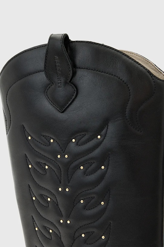 AllSaints kowbojki skórzane CARINA BOOT czarny W061FD