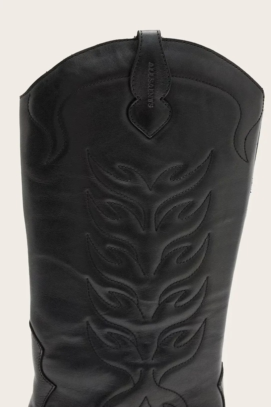AllSaints kowbojki skórzane DOLLY BOOT czarny W063FC