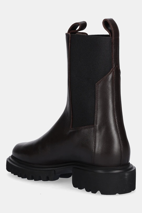 Obuwie AllSaints sztyblety skórzane HALLIE BOOT W115FB.BRN brązowy
