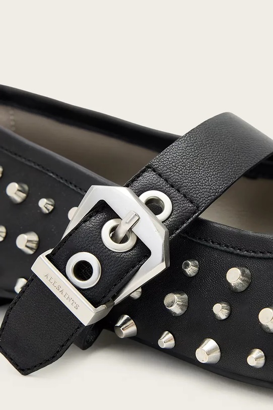 AllSaints baleriny skórzane HOLLY STUD SHOE czarny W040FD