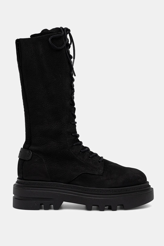 Μπότες nubuck AllSaints JAY BOOT W062FD μαύρο AW25