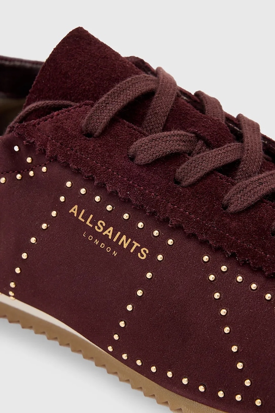 Kožené tenisky AllSaints Kenny Stud Runner burgundské W056FD