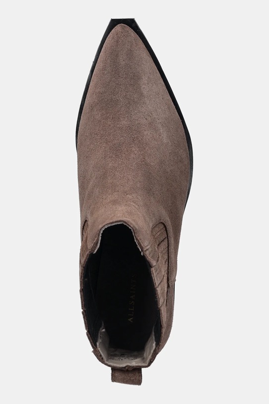 AllSaints sztyblety zamszowe MARCIE SUEDE BOOT brązowy W018FD