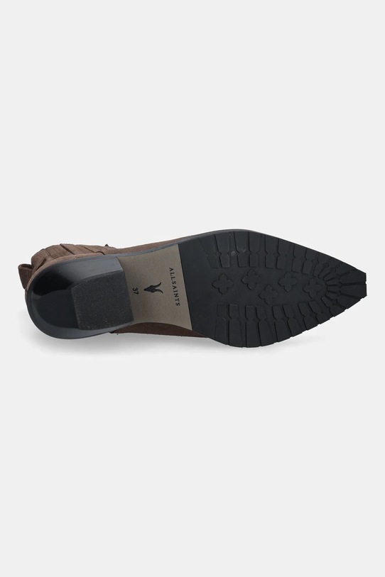 AllSaints sztyblety zamszowe MARCIE SUEDE BOOT W018FD brązowy