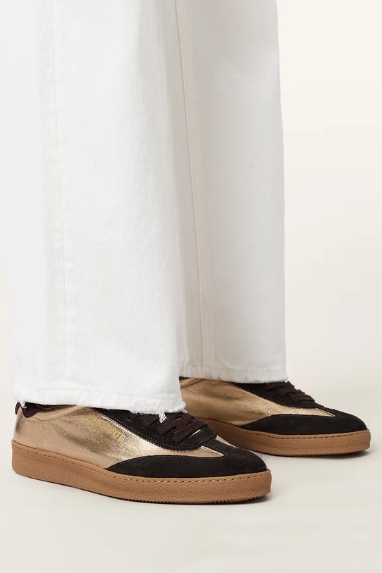 AllSaints sneakers din piele THELMA MET SNEAKER W072FB.GLD