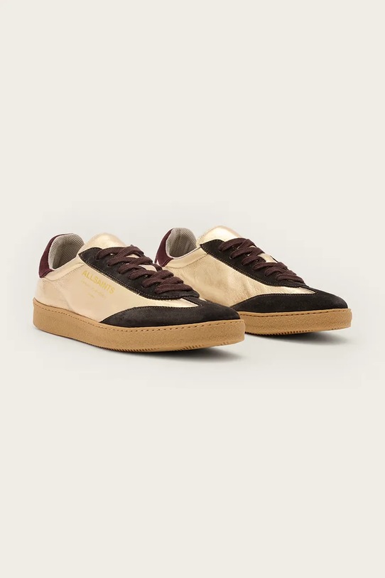 Δερμάτινα αθλητικά παπούτσια AllSaints THELMA MET SNEAKER W072FB.GLD χρυσαφί AW25
