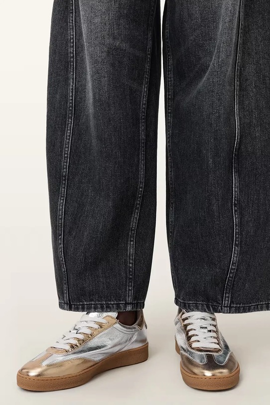 AllSaints sneakersy skórzane THELMA MET SNEAKER W072FB.SILV