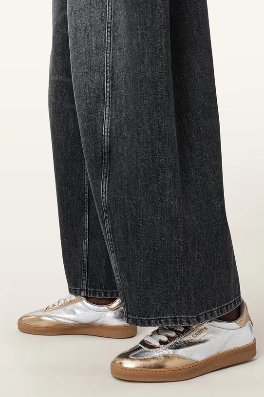 AllSaints sneakersy skórzane THELMA MET SNEAKER W072FB.SILV